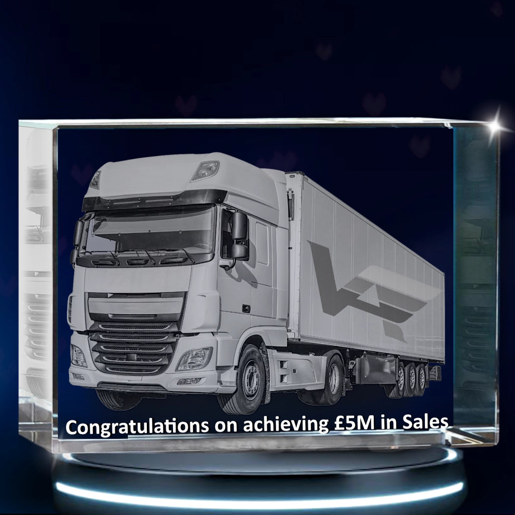 Corporate Personalised 3D laser engraved crystal with custom photo