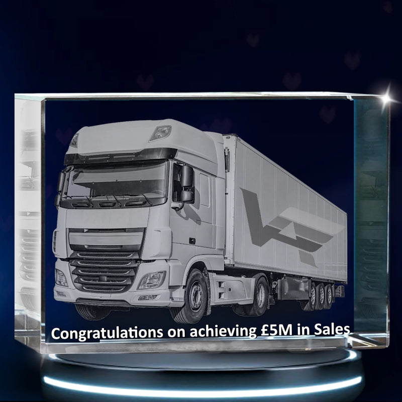 Corporate Personalised 3D laser engraved crystal with custom photo