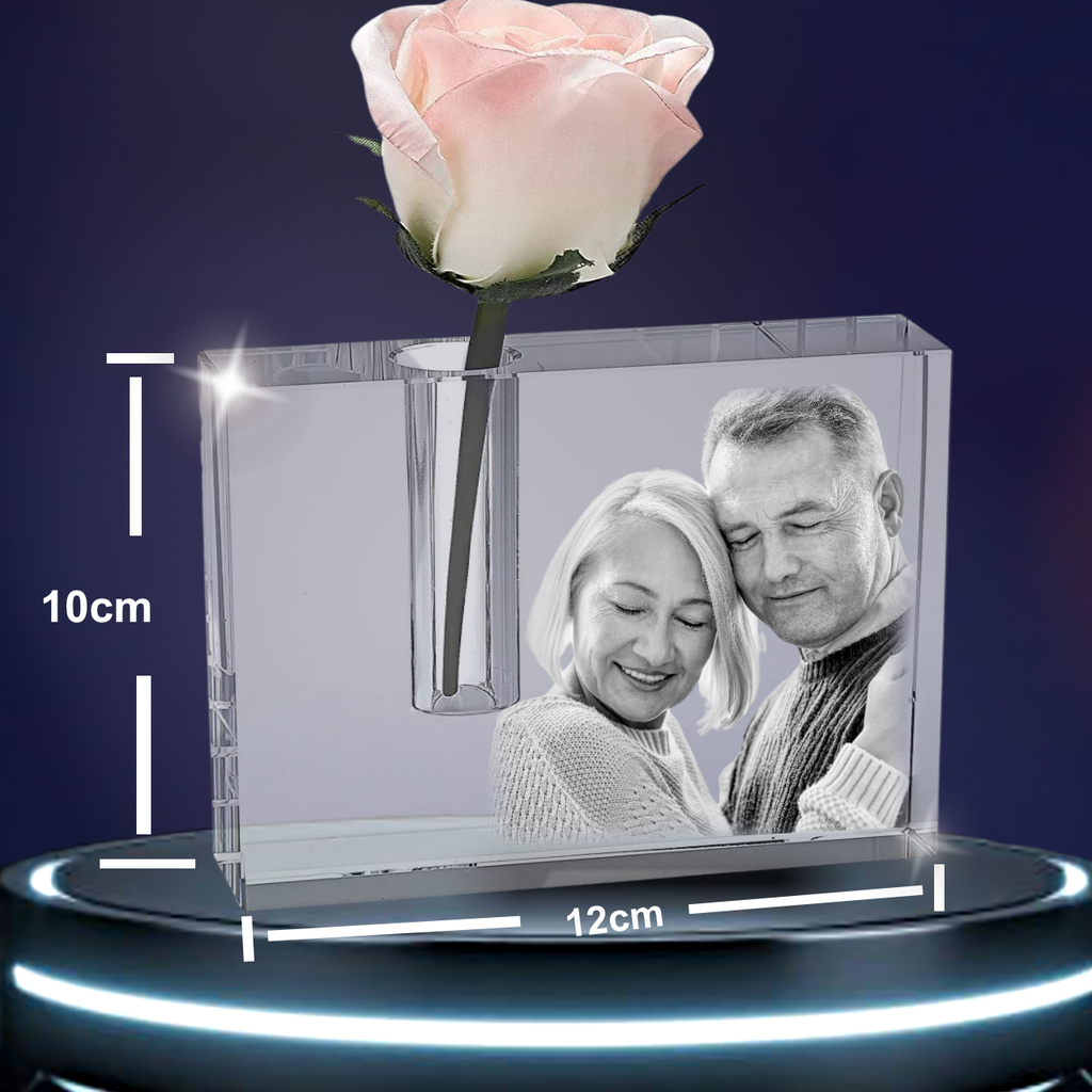 3D Crystal, google, twitter, instagram, tiktok, Vase, Personalised vase, crystal vase