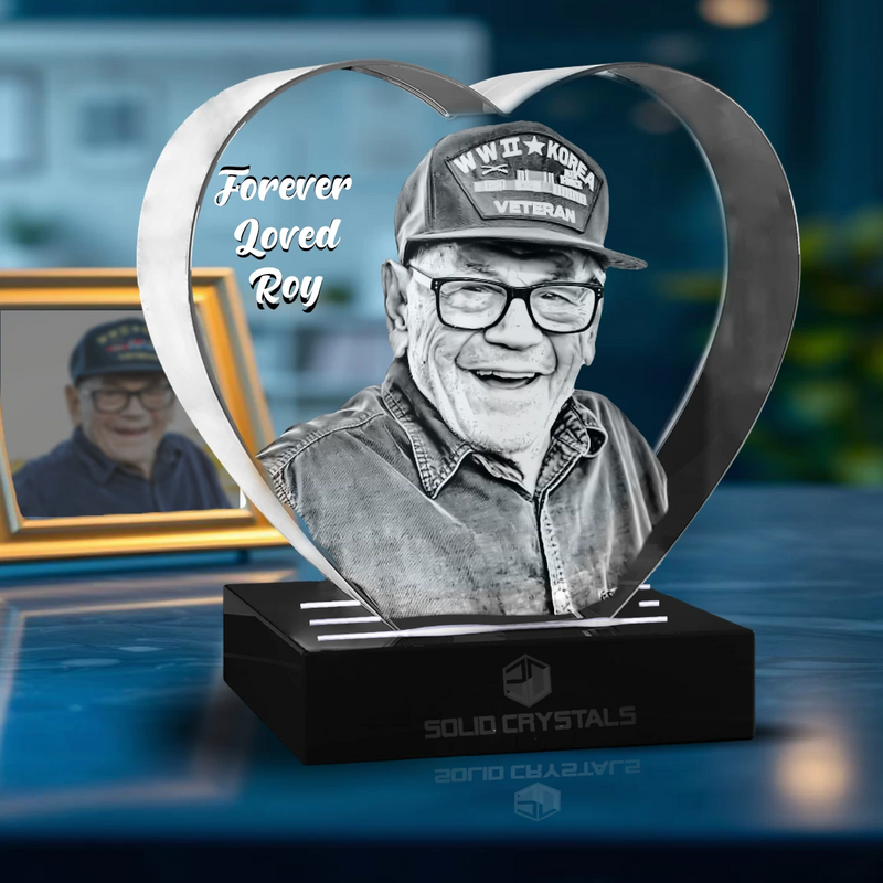 Personalized memorial gift, 3D remembrance crystal, custom sympathy keepsake, in loving memory gift, loss of loved one tribute, engraved memorial crystal