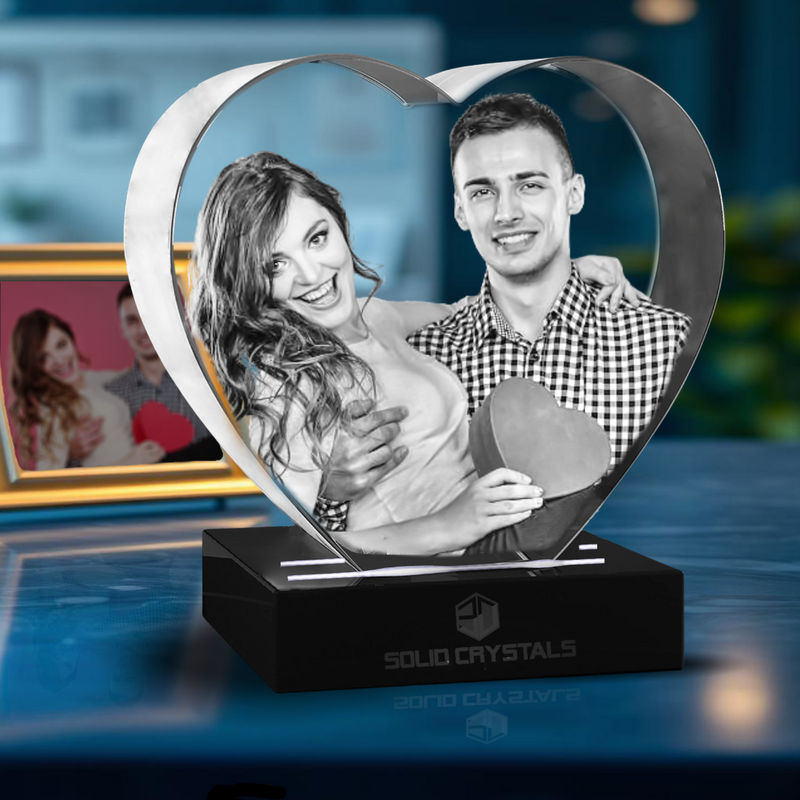 Valentine's Day gift, romantic gift for her, personalized crystal gift, heart-shaped keepsake, unique Valentine’s present, sentimental love gift