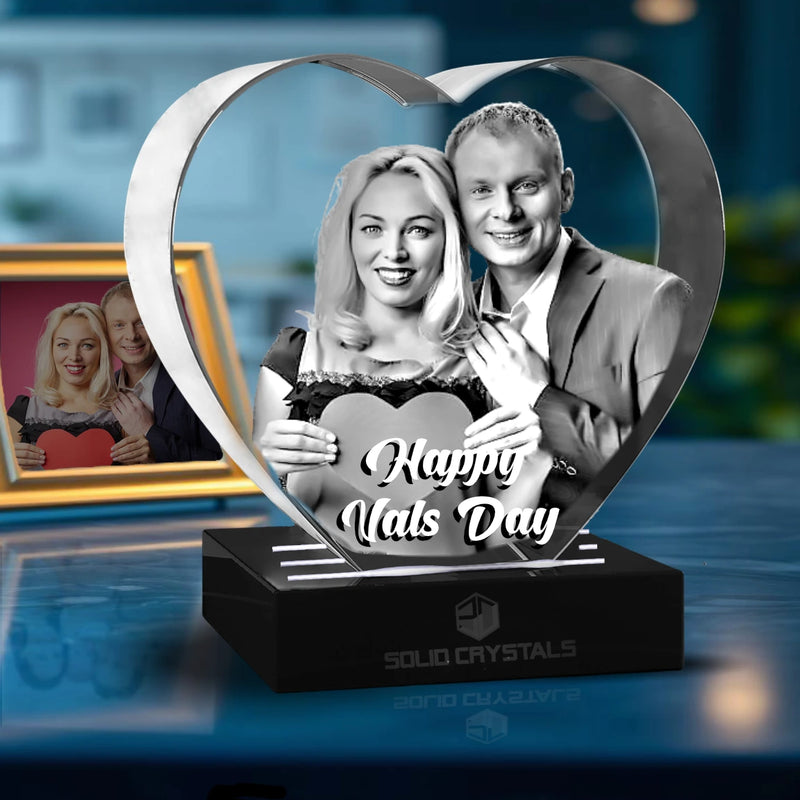 Valentine's Day gift, romantic gift for her, personalized crystal gift, heart-shaped keepsake, unique Valentine’s present, sentimental love gift