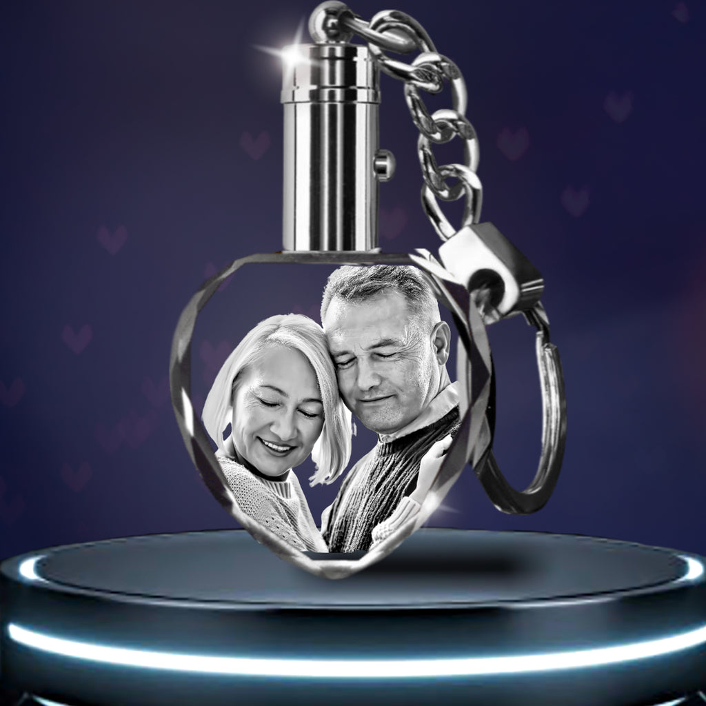 photo gift, photo frame, personalised photo frame, LED keyring, Keychain, personalised keychain