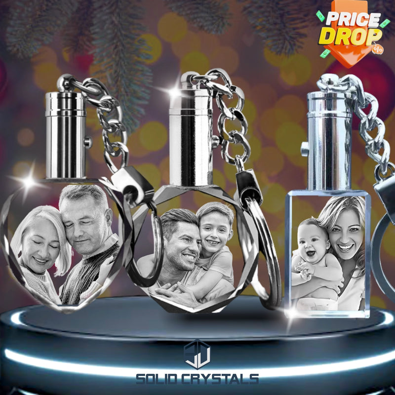 photo gift, photo frame, personalised photo frame, LED keyring, Keychain, personalised keychain