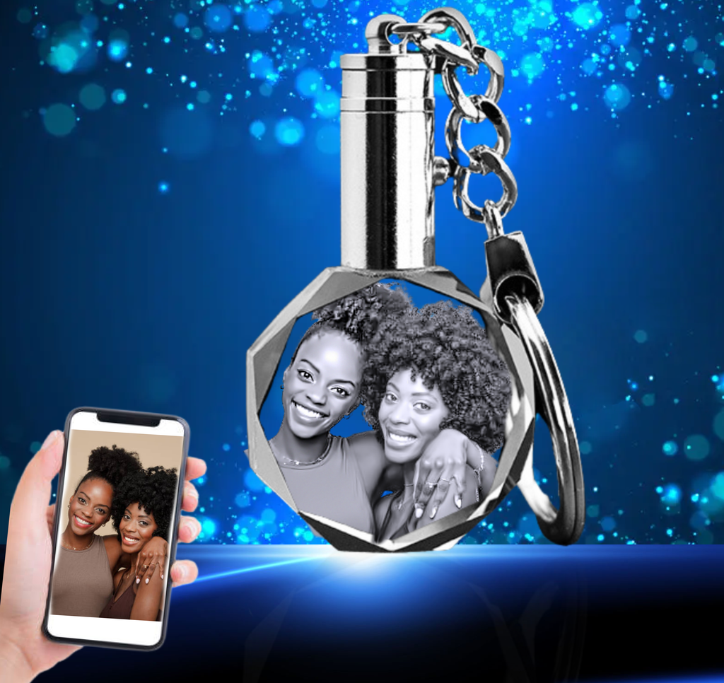 Cat portrait engraved in custom 3D glass crys