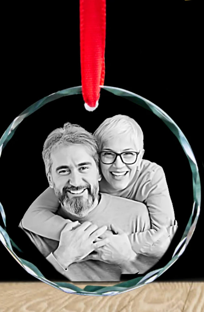 Crystal ornament, Personalized crystal ornament, Custom crystal decoration, Crystal hanging ornament, Engraved crystal ornament, 3D crystal ornament, Crystal keepsake ornament, Holiday crystal ornament, Custom photo crystal ornament, Laser engraved crystal decoration