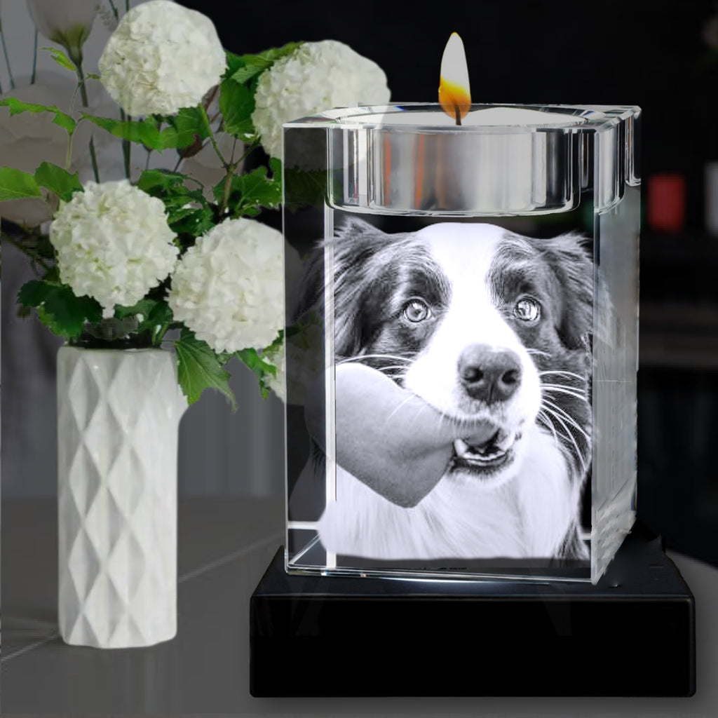 Tealight candle, 3D Tealight Candle, Pet Gift, Memorial Gift, Christmas Gift, Gifts Uk, Forever Gifts, Solid Crystals, Artpix3d, 3D Crystal Uk