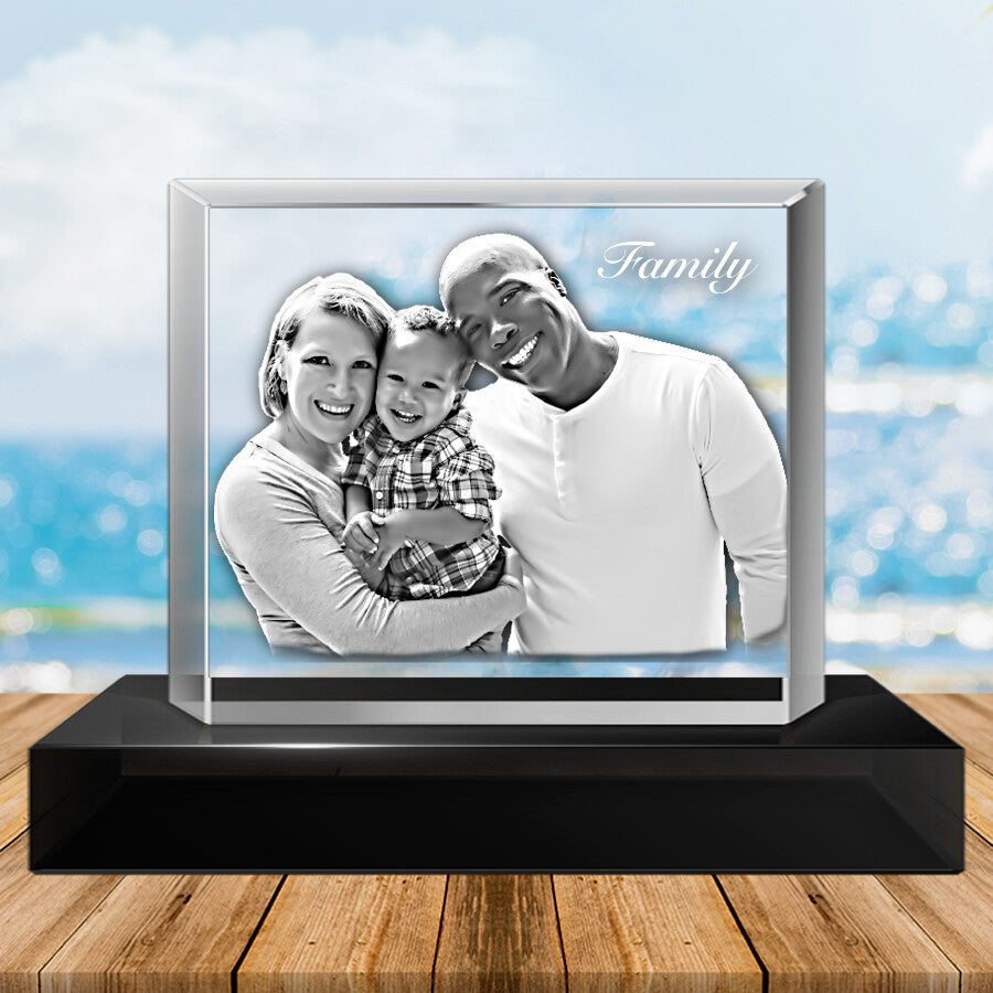 3D Crystal Glass Block - 100x100x40mm - Medium - Solid Crystals | 3D Photo Crystal Shop | Laser engraved Glass Awards & Trophies