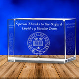 XXL Executive 3D Crystal Block Award + FREE Black Piano Finish Wooden Light Base (Premium Bevel Edge / 15cm x 10cm x 6cm) - Solid Crystals | 3D Photo Crystal Shop | Laser engraved Glass Award