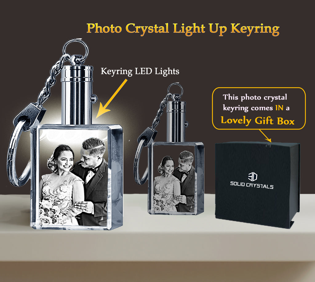 keyring,  personalised keyring, rectangular keyring, glass keyring, LED Keyring, keychain