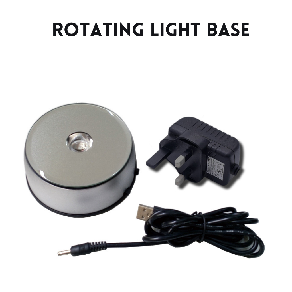 LED light base, LED display stand, LED light base for crystals, LED illuminated base, Light-up display base, Rotating LED light base, LED base for glass art, Multi-color LED light base, LED stand for 3D crystal, Battery-powered LED base