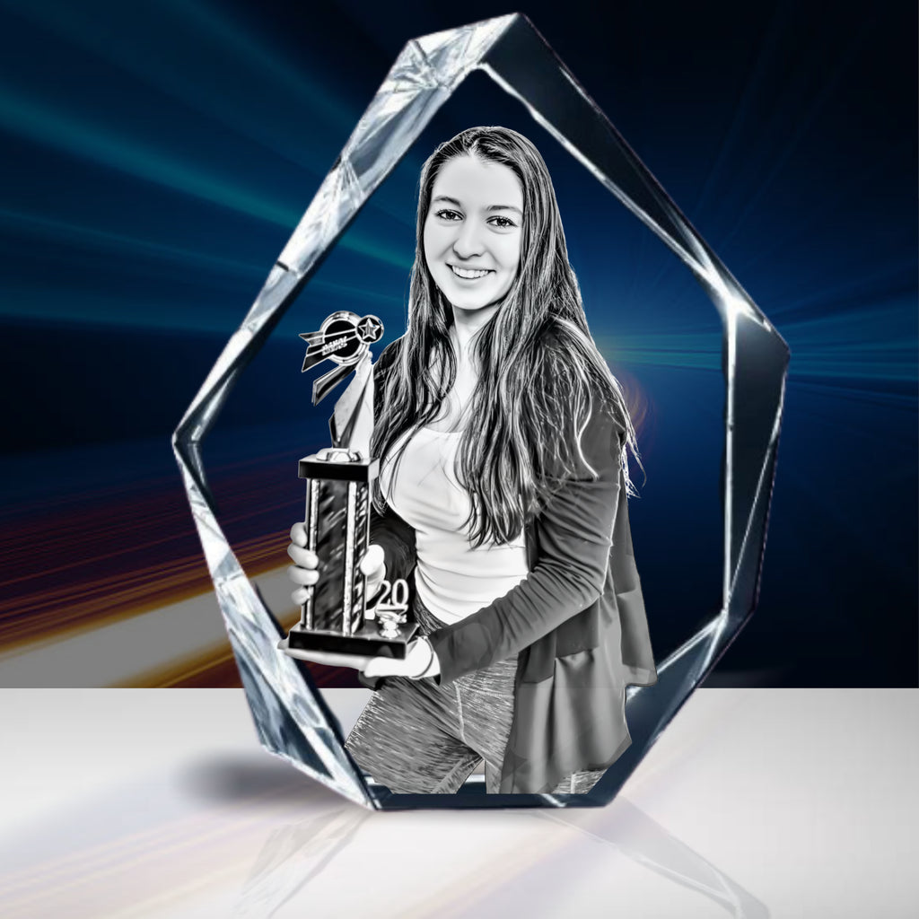 3D prestige crystal, Custom prestige crystal, Prestige crystal gift, 3D prestige crystal photo, Personalized prestige crystal, Luxury prestige crystal, Prestige crystal award, Engraved prestige crystal, Prestige crystal keepsake, Laser engraved prestige crystal