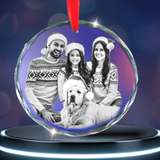 Christmas ornament, Crystal ornament, Personalized crystal ornament, Custom crystal decoration, Crystal hanging ornament, Engraved crystal ornament, 3D crystal ornament, Crystal keepsake ornament, Holiday crystal ornament,