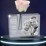 3D Crystal, google, twitter, instagram, tiktok, Vase, Personalised vase, crystal vase