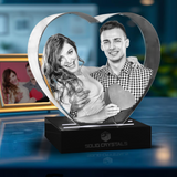 Valentine's Day gift, romantic gift for her, personalized crystal gift, heart-shaped keepsake, unique Valentine’s present, sentimental love gift