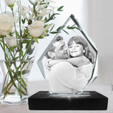 3D crystal, Personalized 3D crystal, 3D crystal photo, Custom 3D crystal engraving, 3D crystal gift, Laser engraved crystal, 3D crystal keepsake, 3D crystal art, Crystal photo block, 3D crystal memorial.