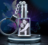 keyring,  personalised keyring, rectangular keyring, glass keyring, LED Keyring, keychain