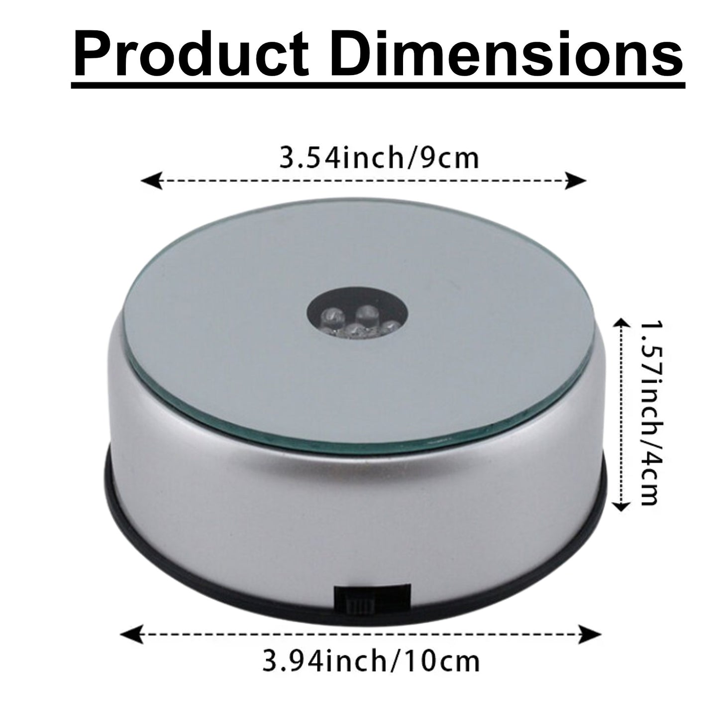 Rotating Light Base For Crystals - LED Light Base|(Battery and Mains Operated)