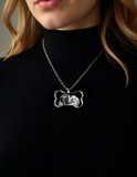 Dog Bone Necklace, Solid crystals