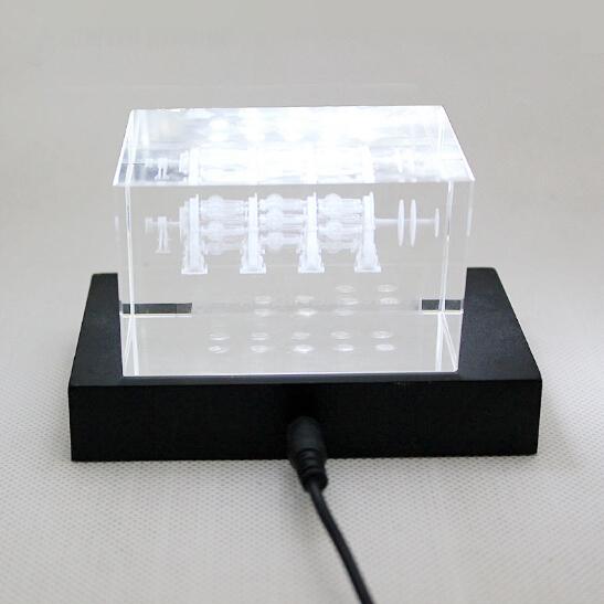 LED Square Light Stand Base - Solid Crystals | 3D Photo Crystal Shop | Laser engraved Glass Awards & Trophies