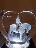 2D Heart Photo Crystal - Premium Bevel - 125mm x110mm x30mm - Solid Crystals | 3D Photo Crystal Shop | Laser engraved Glass Awards & Trophies