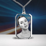 Necklace - Pendant - 2D Crystal Necklace - Engraved necklace