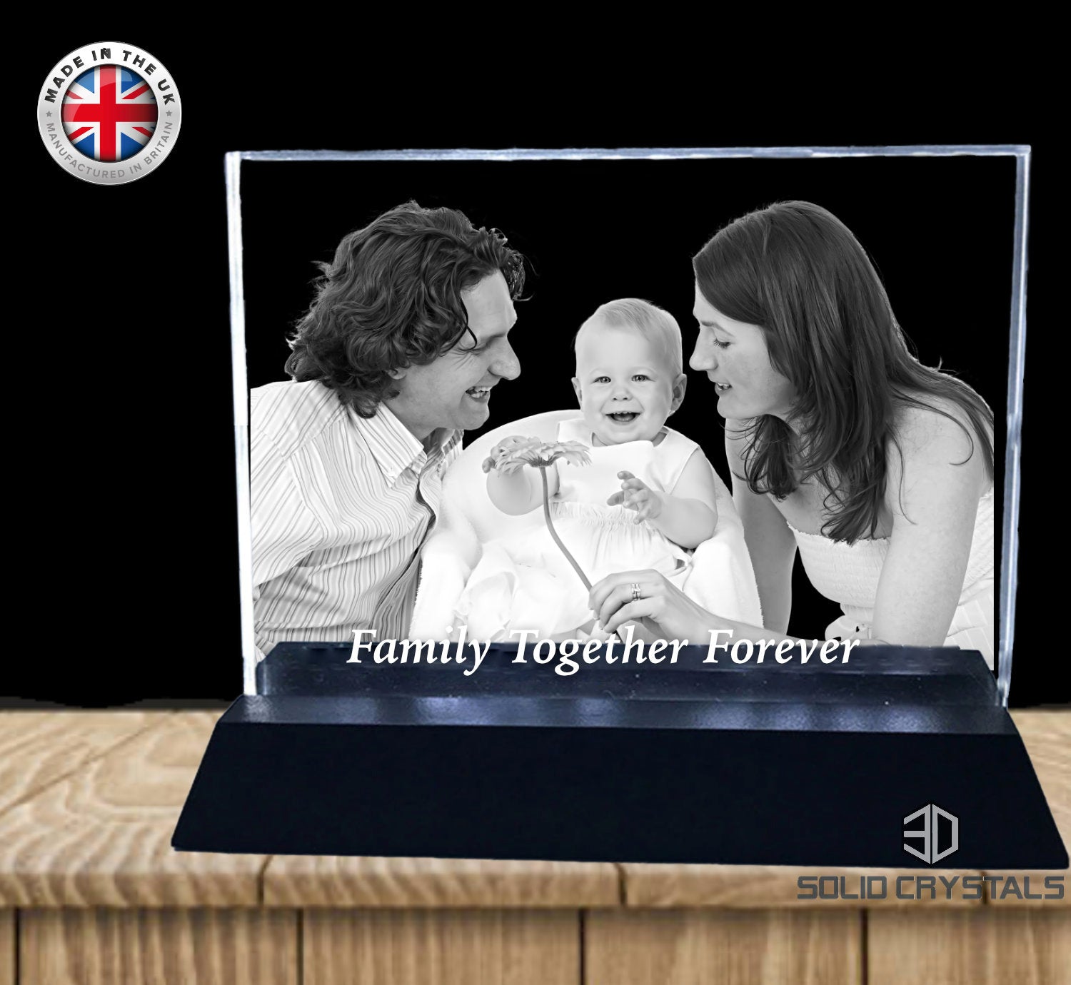 Free LED Light-Up Stand - 2D Glass Crystal - Solid Crystals | 3D Photo Crystal Shop | Laser engraved Glass Awards & Trophies