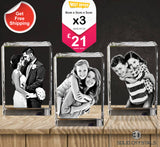 3X 8x5x5cm 3D Rectangular Crystal Bundle - Save over £21
