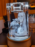 3D Memorial Candle Crystal (3 Sizes) - Solid Crystals | 3D Photo Crystal Shop | Laser engraved Glass Awards & Trophies