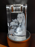 3D Memorial Candle Crystal (3 Sizes) - Solid Crystals | 3D Photo Crystal Shop | Laser engraved Glass Awards & Trophies