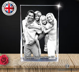Photo Crystal  Plaque Gift  – 150mmx100mmx30mm - Solid Crystals | 3D Photo Crystal Shop | Laser engraved Glass Awards & Trophies