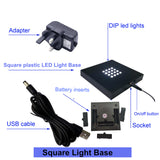 LED light base, LED display stand, LED light base for crystals, LED illuminated base, Light-up display base, Rotating LED light base, LED base for glass art, Multi-color LED light base, LED stand for 3D crystal, Battery-powered LED base